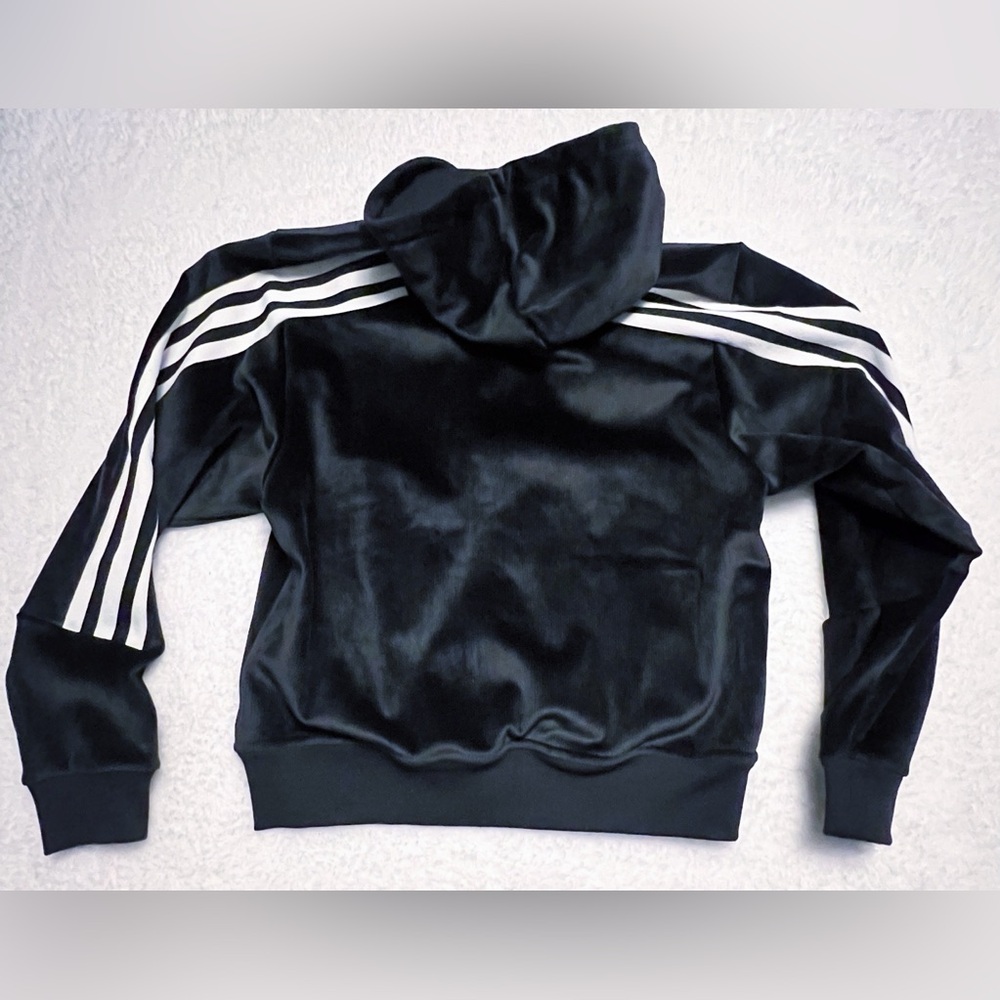 Men’s RARE Adidas NWT Medium Future Icons Ribbed Hoodie/Pants Velour Set - Picture 9 of 15
